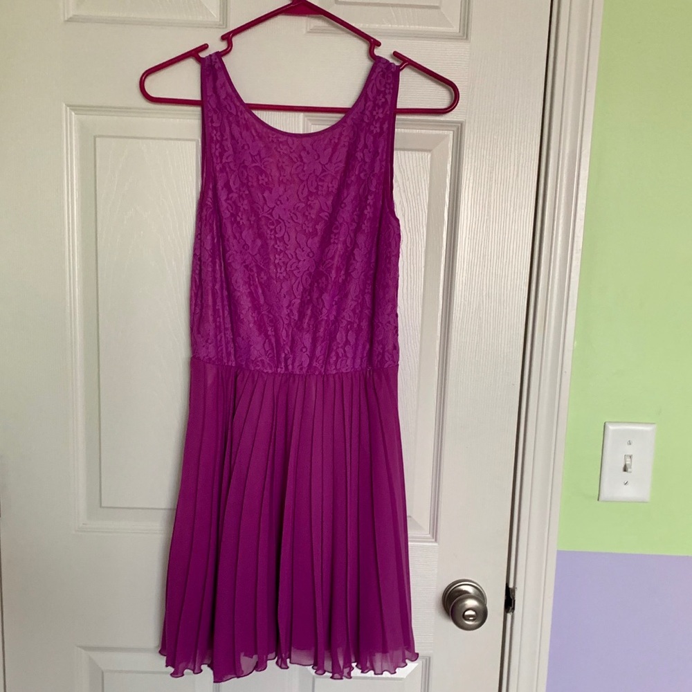 Purple pleated dress from urban outfitters